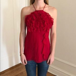 BCBG red festive top